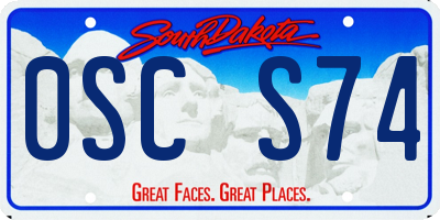 SD license plate 0SCS74