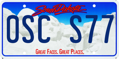 SD license plate 0SCS77