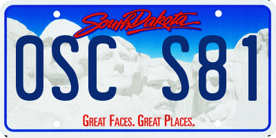 SD license plate 0SCS81