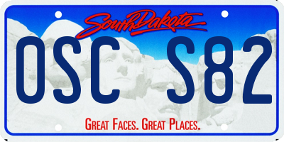SD license plate 0SCS82