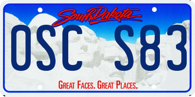 SD license plate 0SCS83