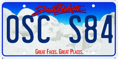 SD license plate 0SCS84