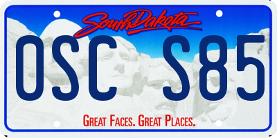 SD license plate 0SCS85