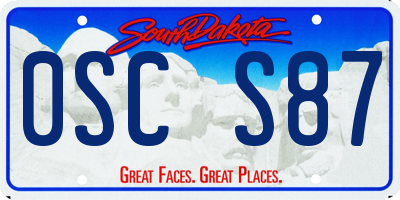 SD license plate 0SCS87