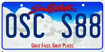 SD license plate 0SCS88