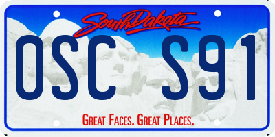 SD license plate 0SCS91