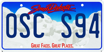 SD license plate 0SCS94