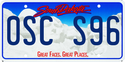 SD license plate 0SCS96