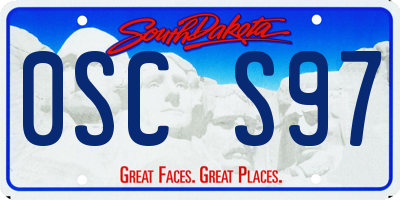SD license plate 0SCS97