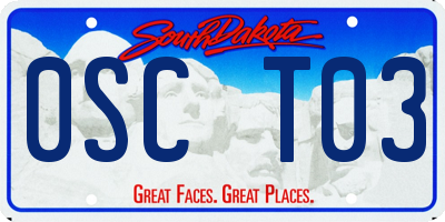 SD license plate 0SCT03