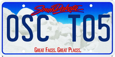 SD license plate 0SCT05