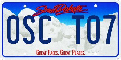 SD license plate 0SCT07