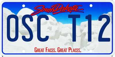 SD license plate 0SCT12