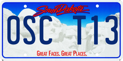 SD license plate 0SCT13