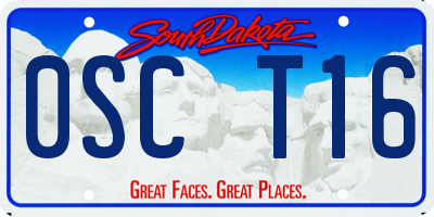 SD license plate 0SCT16