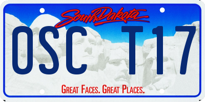 SD license plate 0SCT17