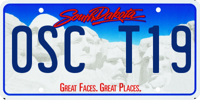 SD license plate 0SCT19
