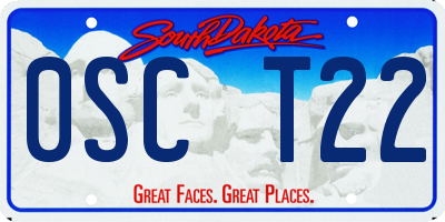 SD license plate 0SCT22