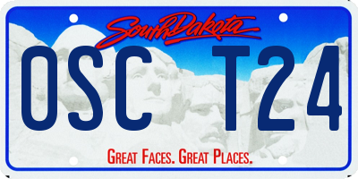 SD license plate 0SCT24