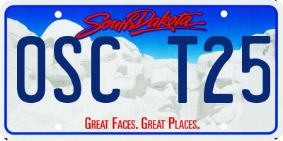 SD license plate 0SCT25
