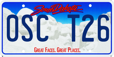 SD license plate 0SCT26