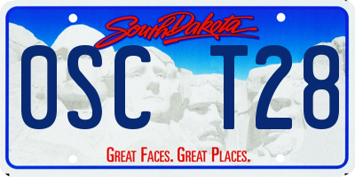 SD license plate 0SCT28