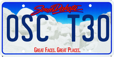 SD license plate 0SCT30
