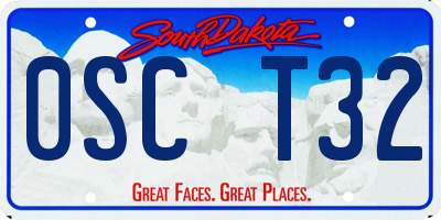 SD license plate 0SCT32