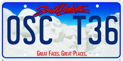 SD license plate 0SCT36