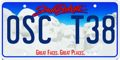 SD license plate 0SCT38