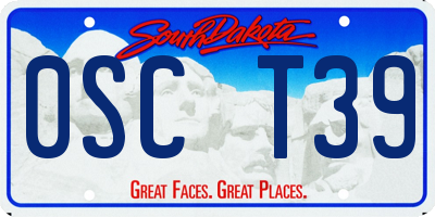 SD license plate 0SCT39