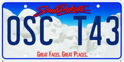 SD license plate 0SCT43