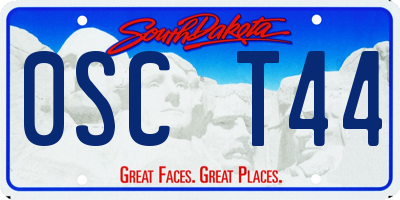 SD license plate 0SCT44