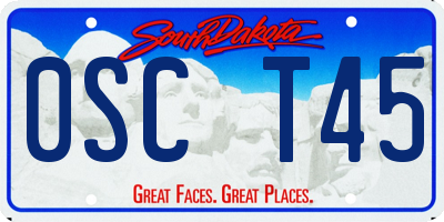 SD license plate 0SCT45
