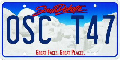 SD license plate 0SCT47