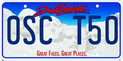 SD license plate 0SCT50