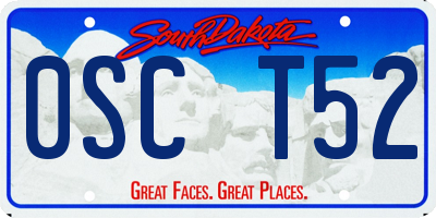 SD license plate 0SCT52