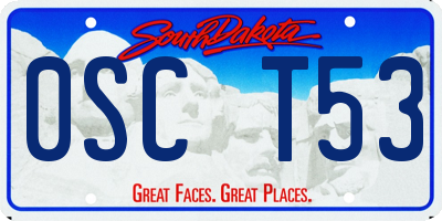 SD license plate 0SCT53