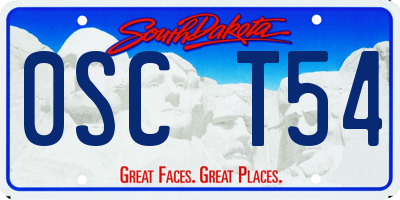 SD license plate 0SCT54