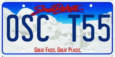SD license plate 0SCT55