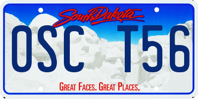 SD license plate 0SCT56