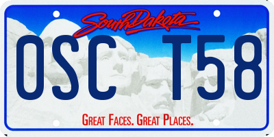 SD license plate 0SCT58