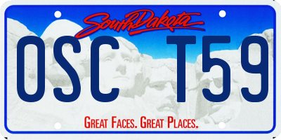 SD license plate 0SCT59