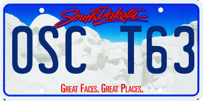 SD license plate 0SCT63
