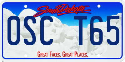 SD license plate 0SCT65