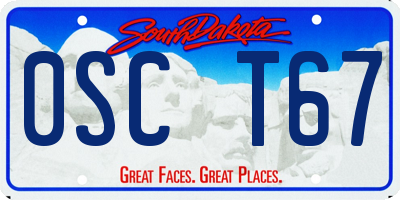 SD license plate 0SCT67