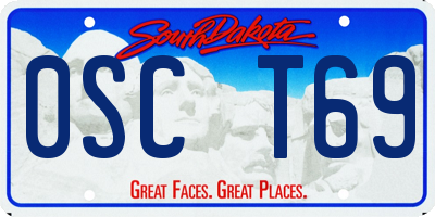 SD license plate 0SCT69