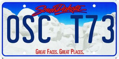 SD license plate 0SCT73