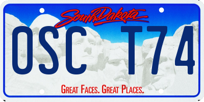 SD license plate 0SCT74