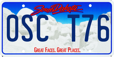 SD license plate 0SCT76